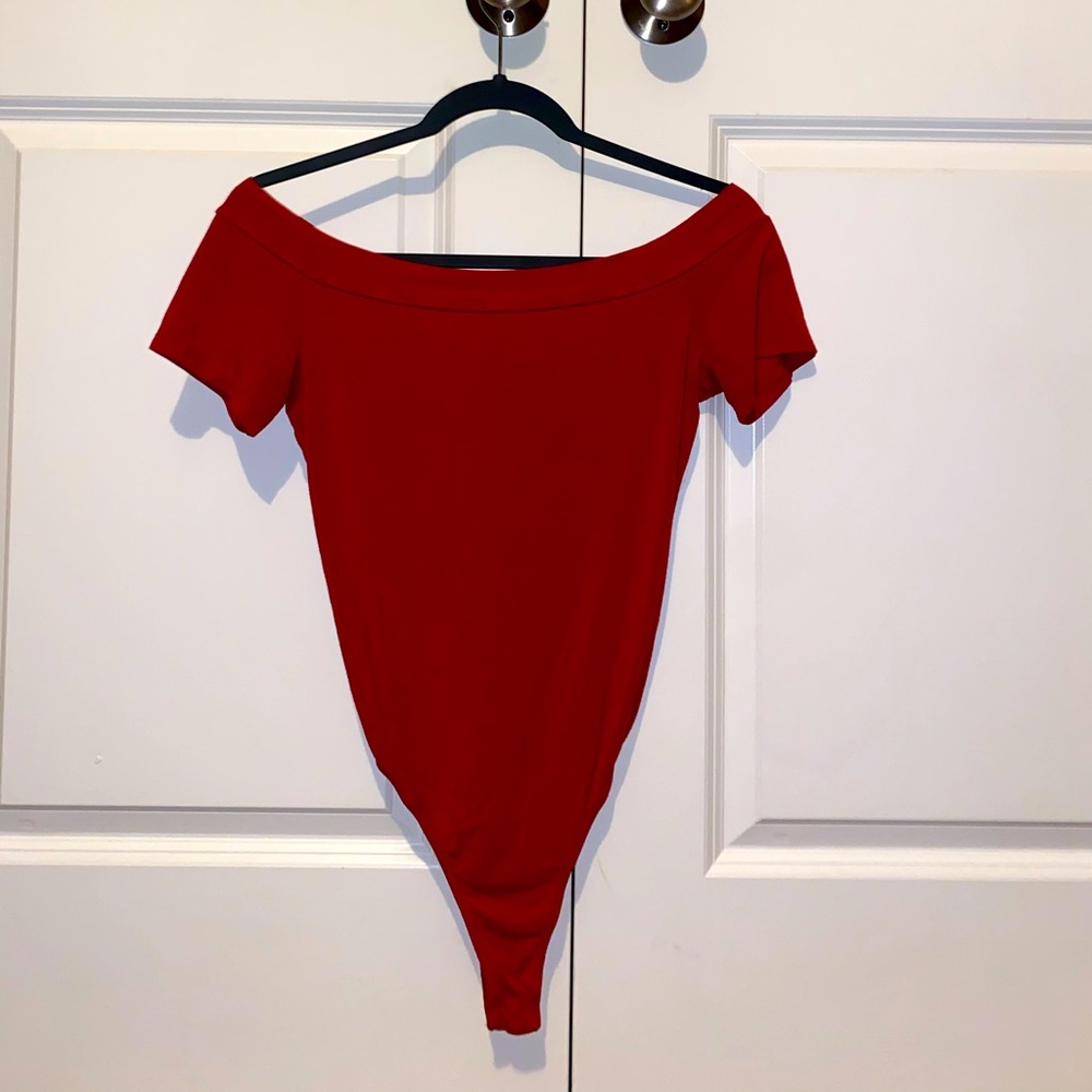 Red Body Suit from Lulus
